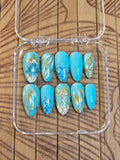 Press-on Nails "Golden Pineapple" by Pokénails Studio