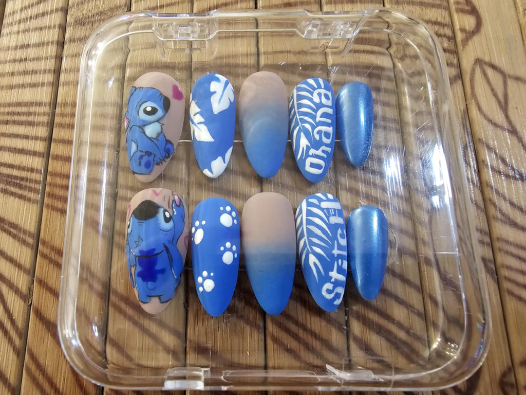 set Press-on Nails "Stitch - Ohana" Collection Disney